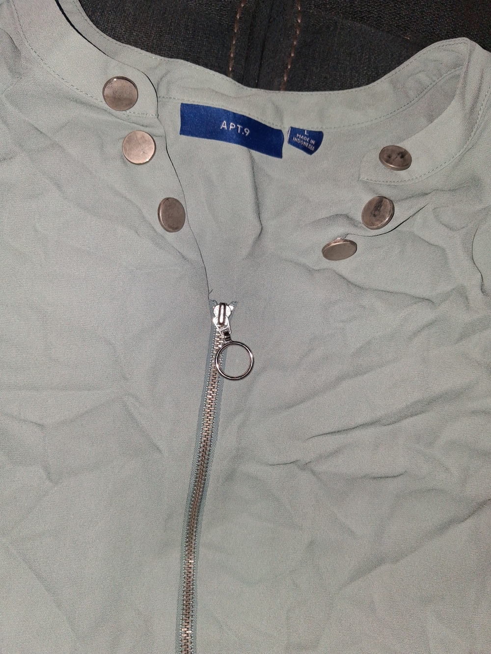 Apt. 9 Mint Green Snap-Front Jacket with Ring Zipper